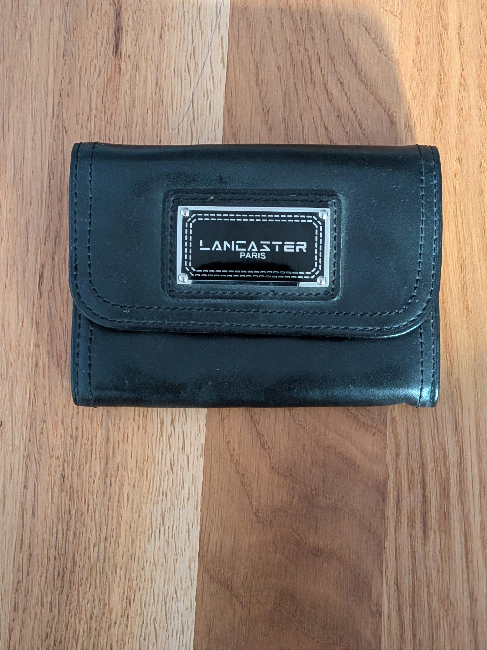 Porte monnaie Lancaster noir en cuir vintage 💝